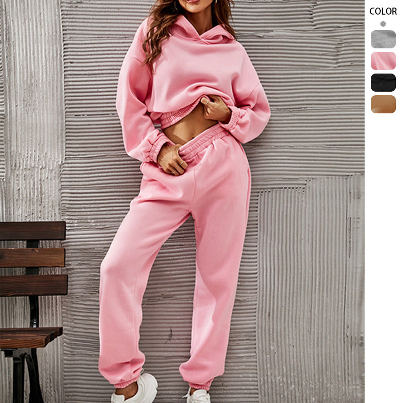 Damen Sportanzug mit Hoodie und Jogginghosen Elastisch Schwarz - Norvielle