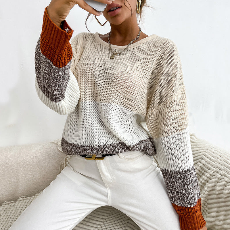 Damen Strickpullover mit Blockstreifen Norvielle - Norvielle