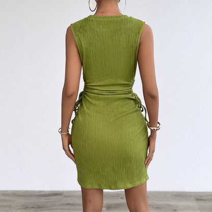 Damen Wickelkleid Figurbetont Raffung Seitenbünde Norvielle
