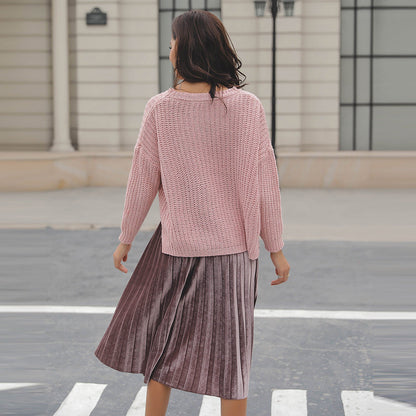 Damen Strickpullover Lässig Modisches Strickmuster