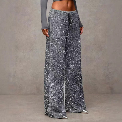 Damen Palazzo-Hose Paillettenbesatz