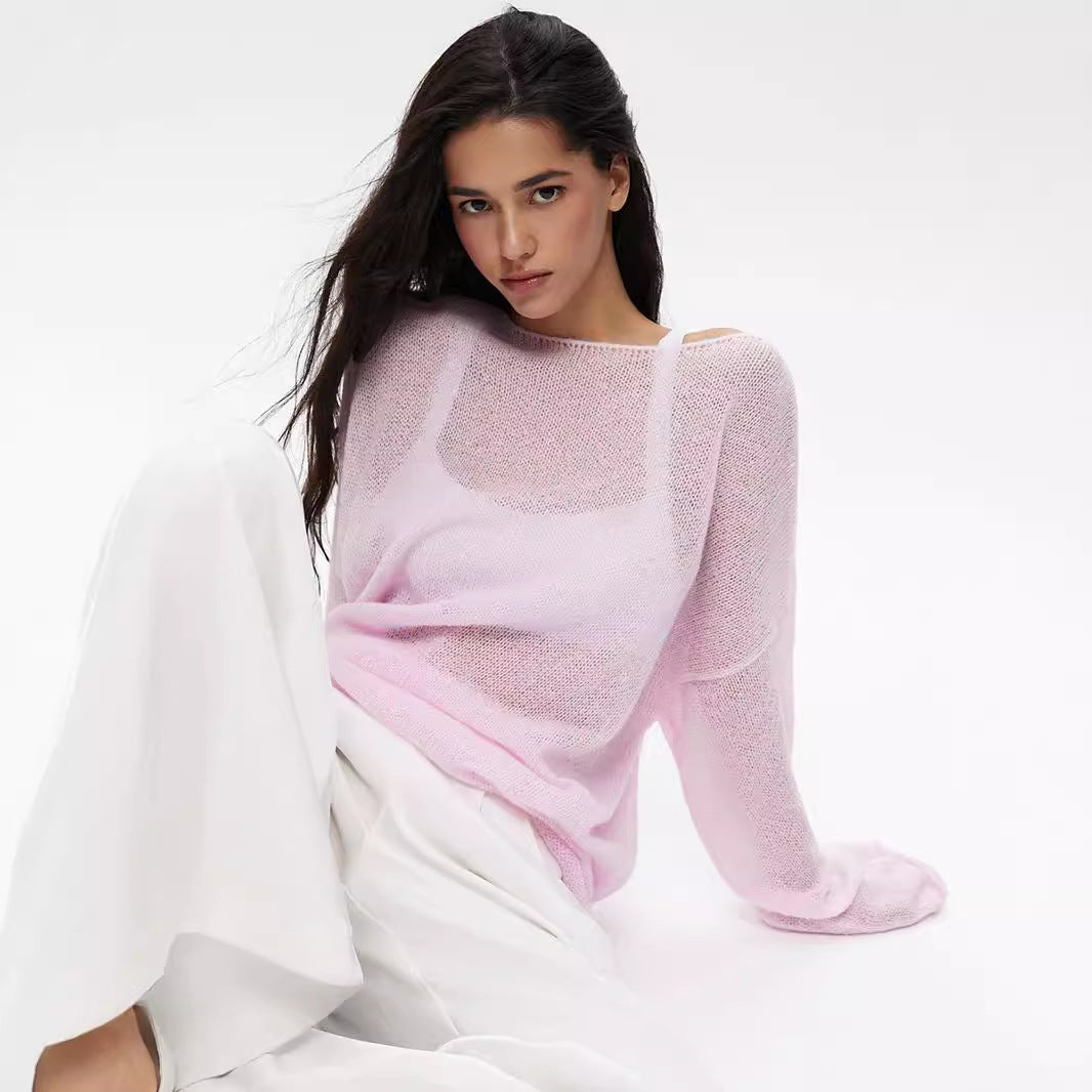 Damen Strickpullover Weit Norvielle Luftig