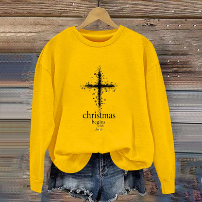 Damen Sweatshirt Christliches Motiv Weich Norvielle