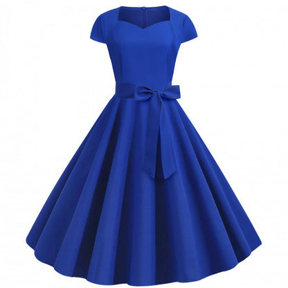 Damen A-Linien-Kleid V-Ausschnitt Taillengürtel Norvielle - Norvielle