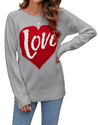 Damen Strickpullover Herz-Design