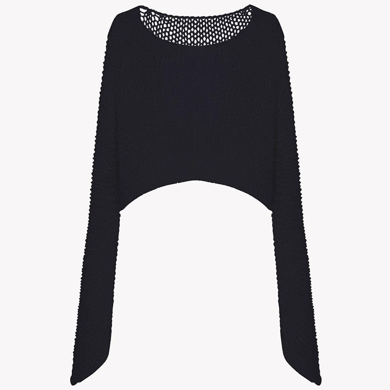 Damen Cropped Strickpullover Weite Passform Norvielle