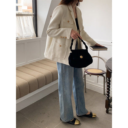 Damen Boucle Blazerjacke mit Taschen Norvielle