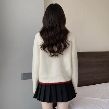 Damen Strickcardigan mit Herzknöpfen Norvielle