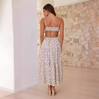 Damen Maxi-Kleid mit Raffung Spitzenakzente Norvielle