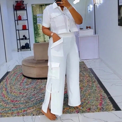 Damen Crop- und Cargo-Hosen Set Norvielle