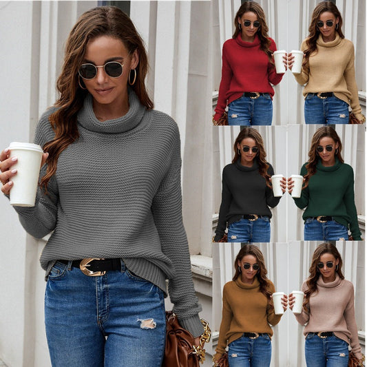 Damen Strickpullover Hochkragen Strukturiert Norvielle - Norvielle