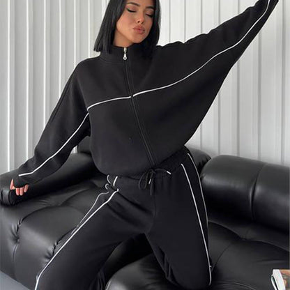 Damen Sportliches Zweiteiler-Set Sweatshirt und Hose Norvielle