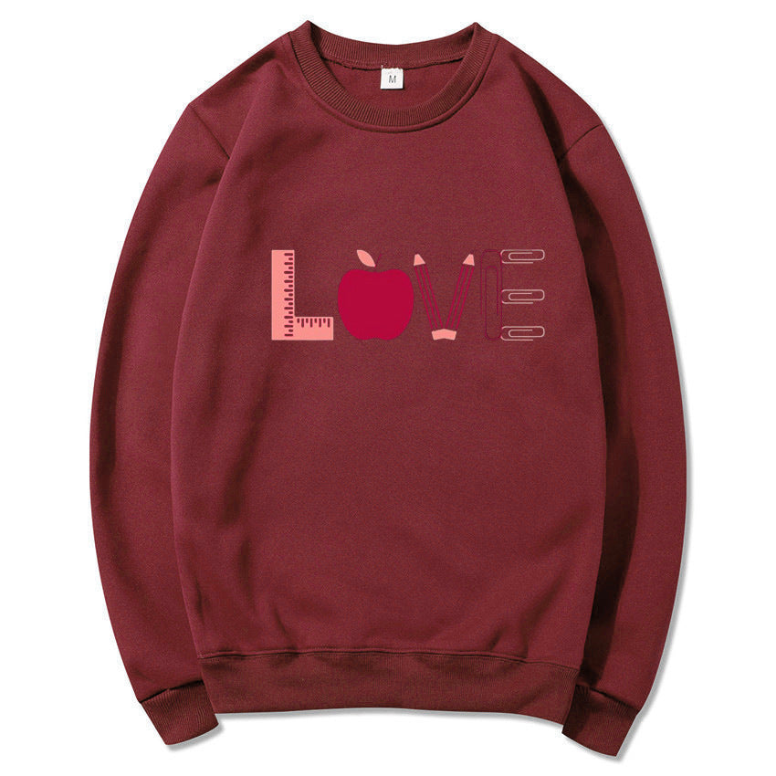 Damen Sweatshirt Kreatives Love-Motiv Norvielle