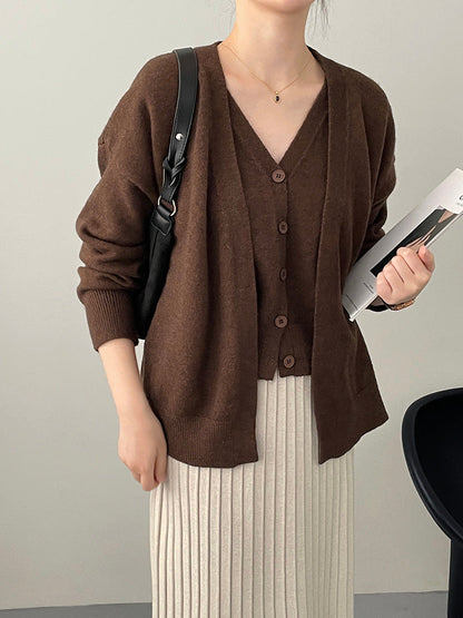 Damen Cardigan V-Ausschnitt Strick Norvielle