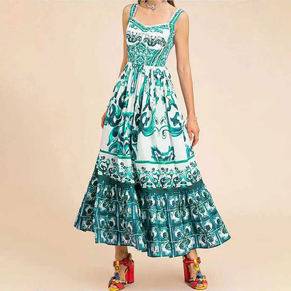 Damen Maxikleid A-Linie mit Verzierungen Norvielle
