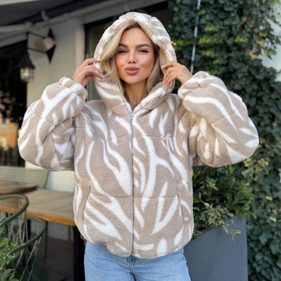 Damen Fleecejacke Kuschelig Muster Norvielle - Norvielle