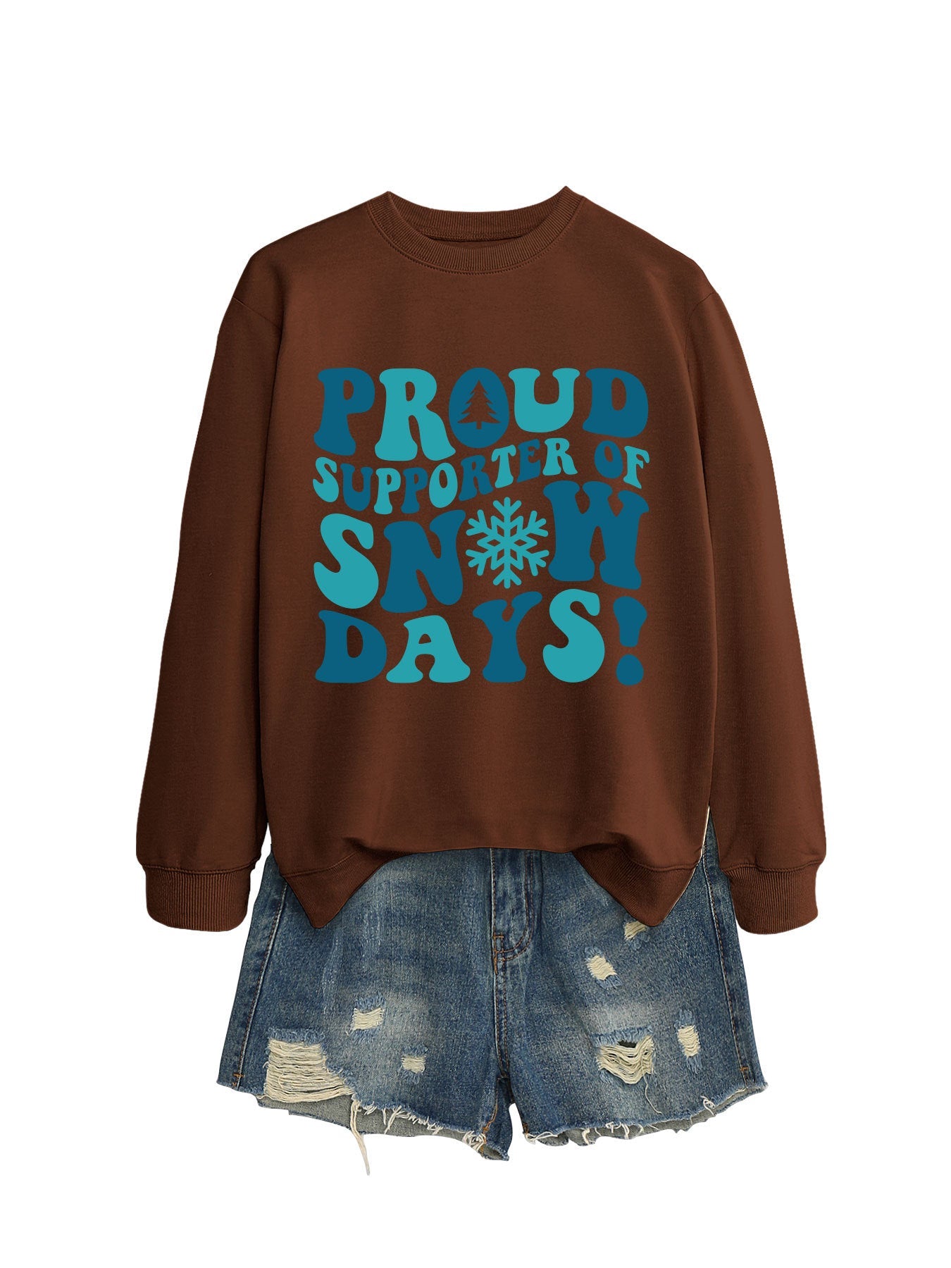 Damen Sweatshirt Kreativer Aufdruck Lässiger Schnitt Norvielle