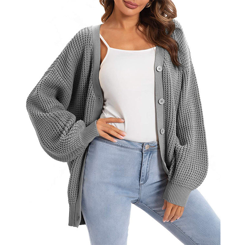 Damen Grobstrick Cardigan Lässiger Schnitt Norvielle