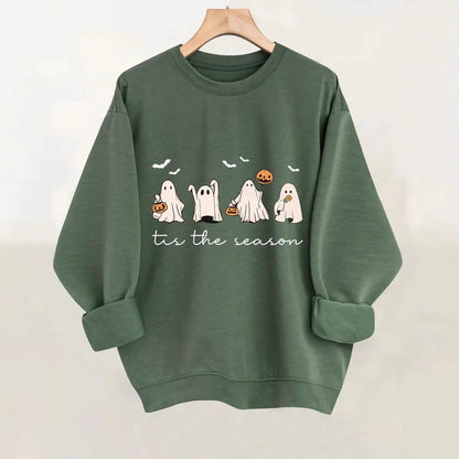 Damen Sweatshirt Halloween Motiv Lässig