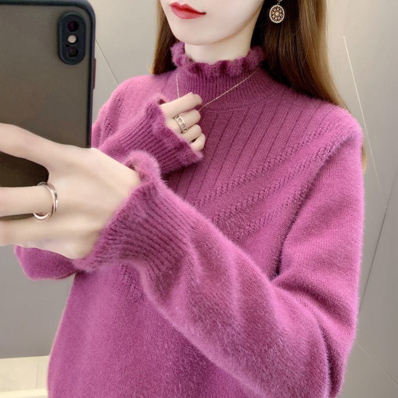 Damen Rollkragenpullover Strukturiertes Design Norvielle