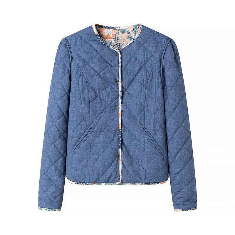 Damen Steppjacke Floralmuster Praktische Taschen Norvielle