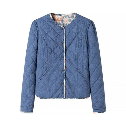 Damen Steppjacke Floralmuster Praktische Taschen Norvielle