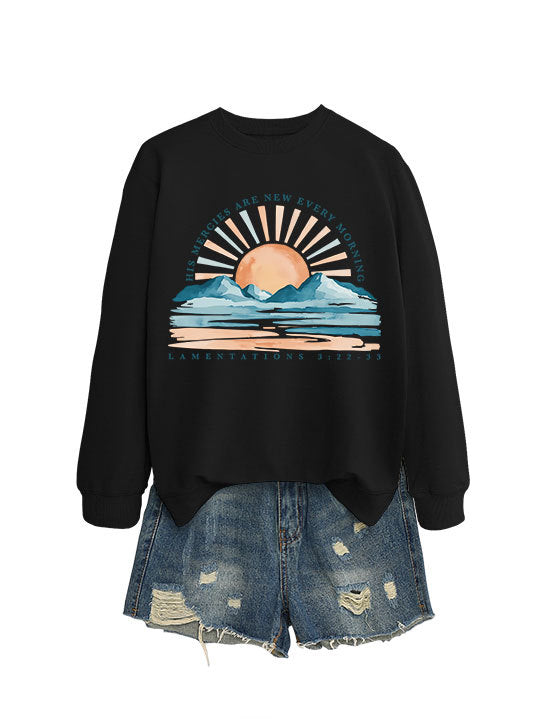Damen Sweatshirt Sonnenaufgangsdesign Lässig Norvielle