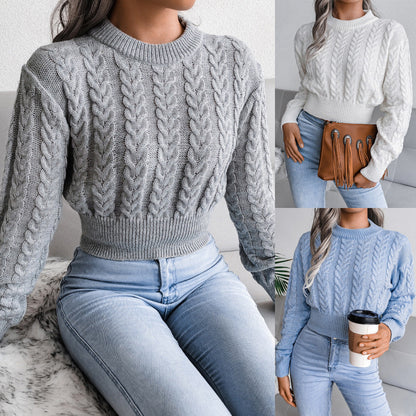 Damen Grobstrickpullover Zopfdesign Lässiger Schnitt Norvielle