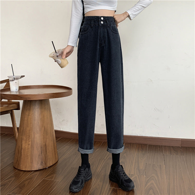 Damen Mom-Jeans Hochtaillierte Abnehmbare Säume Norvielle