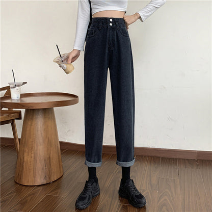Damen Mom-Jeans Hochtaillierte Abnehmbare Säume Norvielle