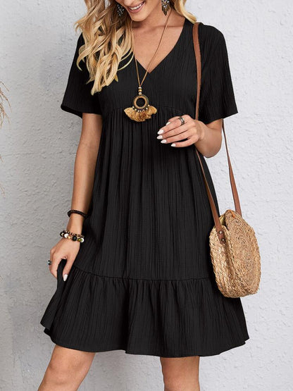 Damen Viskose-Kleid mit Raffungen Weit Norvielle