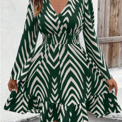 Damen Wickelkleid Voluminöser Rock Norvielle