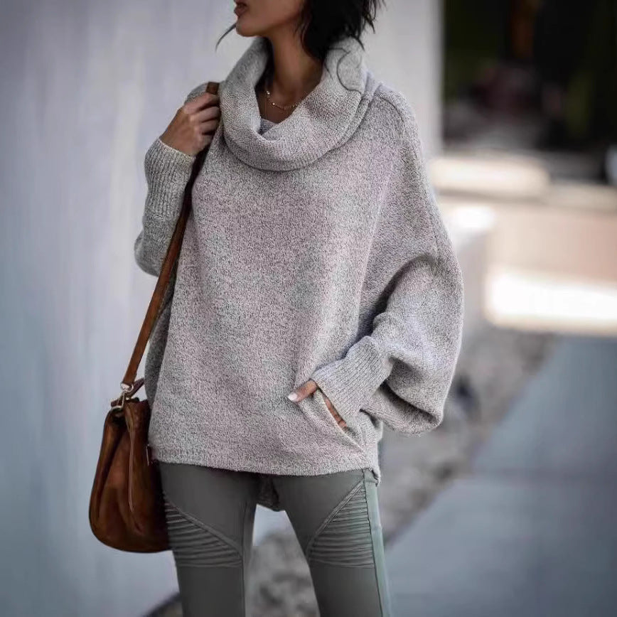 Damen Rollkragenpullover Weite Ärmel Norvielle - Norvielle