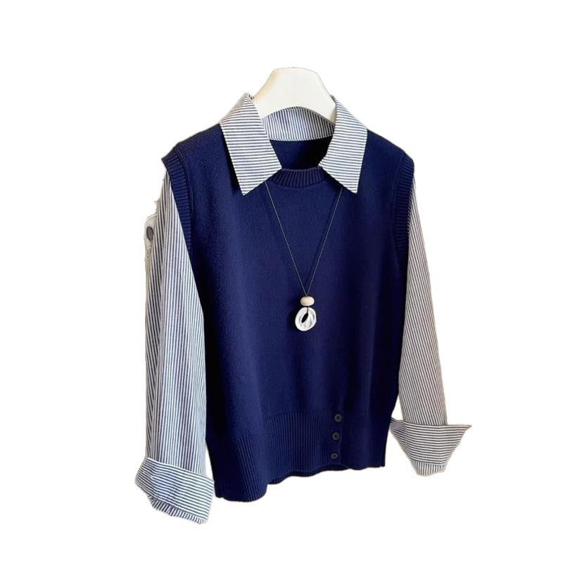 Damen Pullover Hemdkragen Norvielle