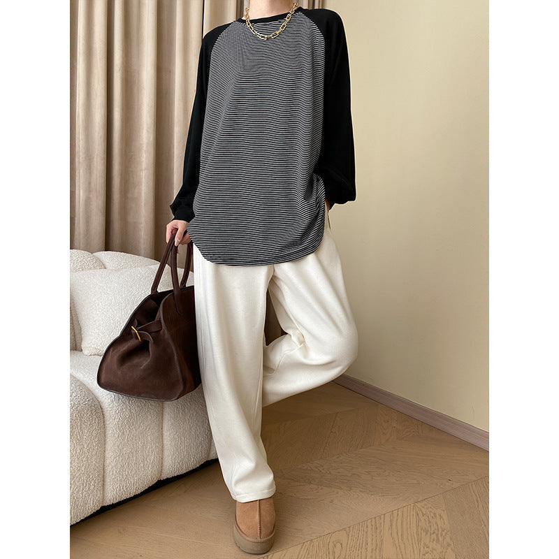 Damen Sweatshirt Gestreift Größe L Norvielle