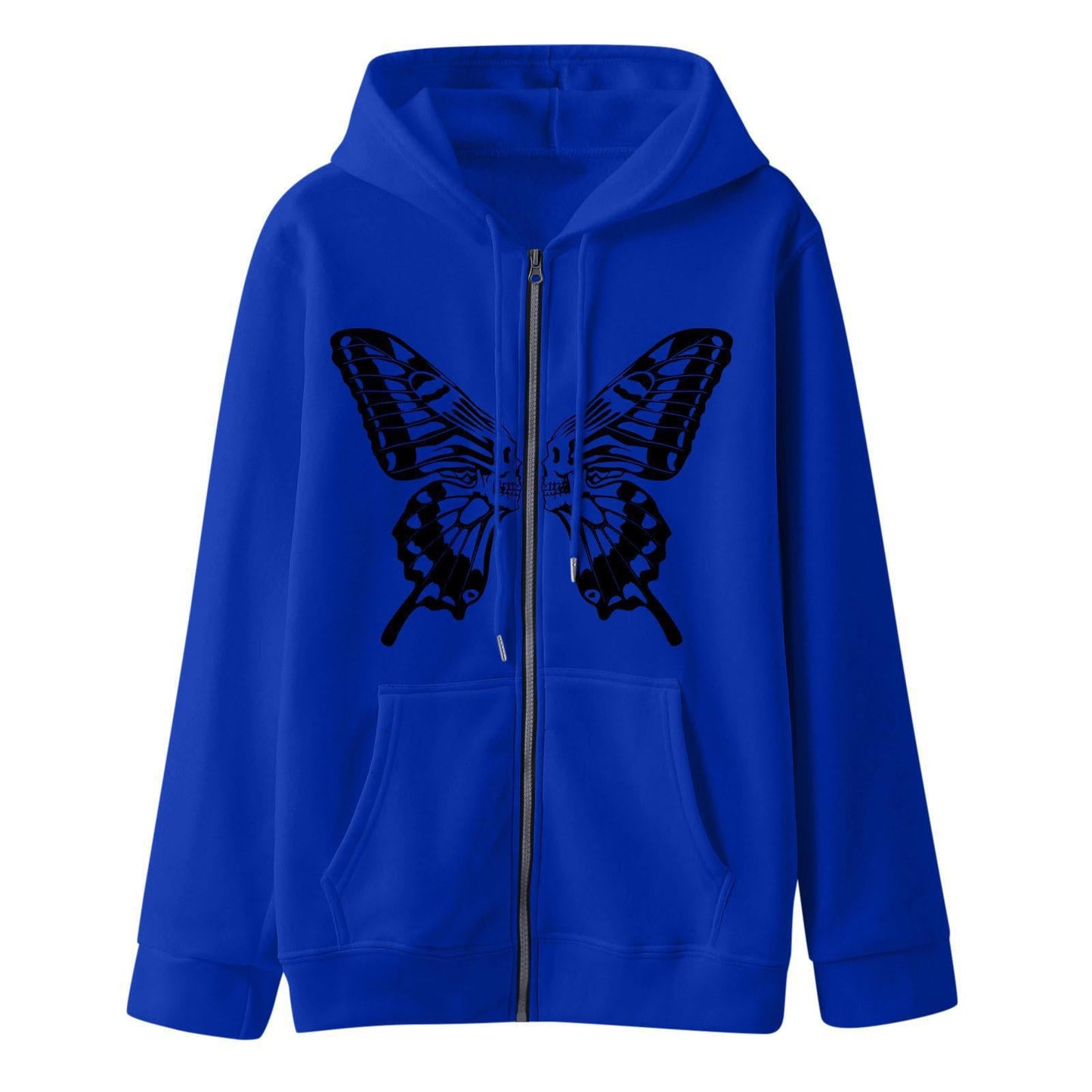 Damen Kapuzensweatjacke Schmetterlingsdruck