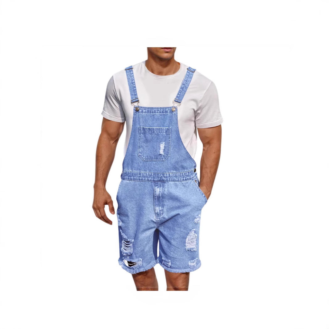 Herren Latzhose Denim Distressed