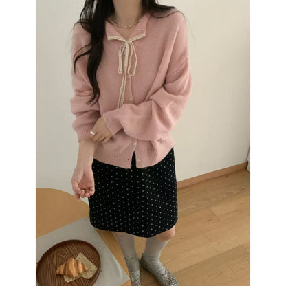 Damen Cardigan mit Kordelzug und Knöpfen Norvielle