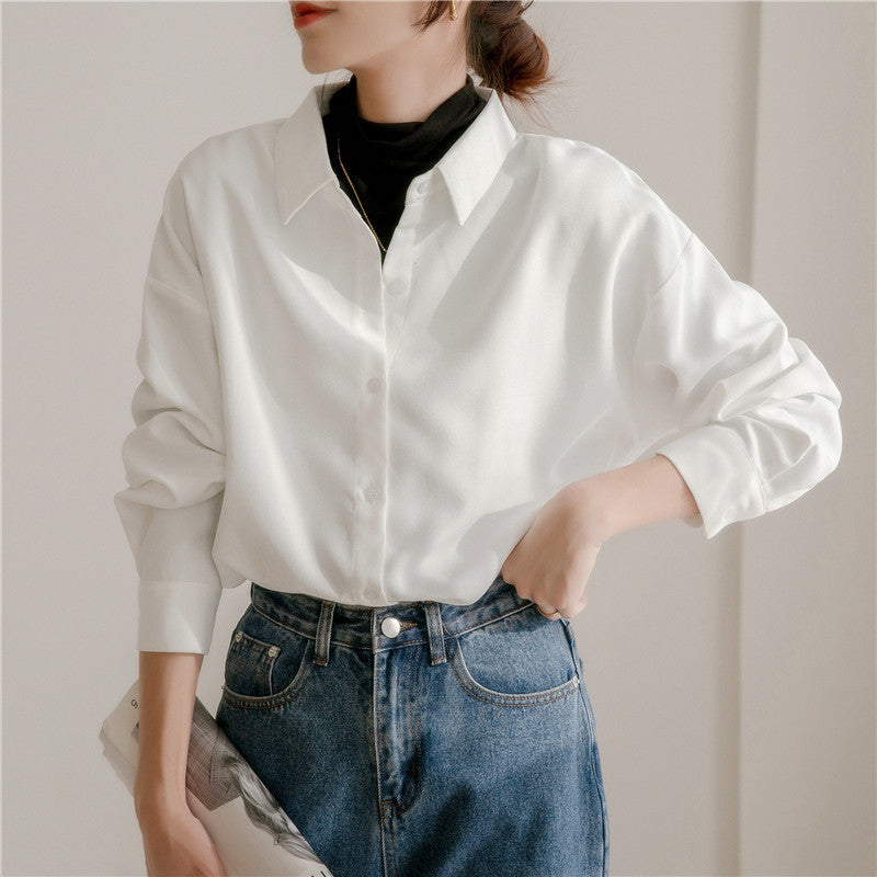 Damen Oversized Bluse Eleganter Kragen Lässiger Schnitt Norvielle