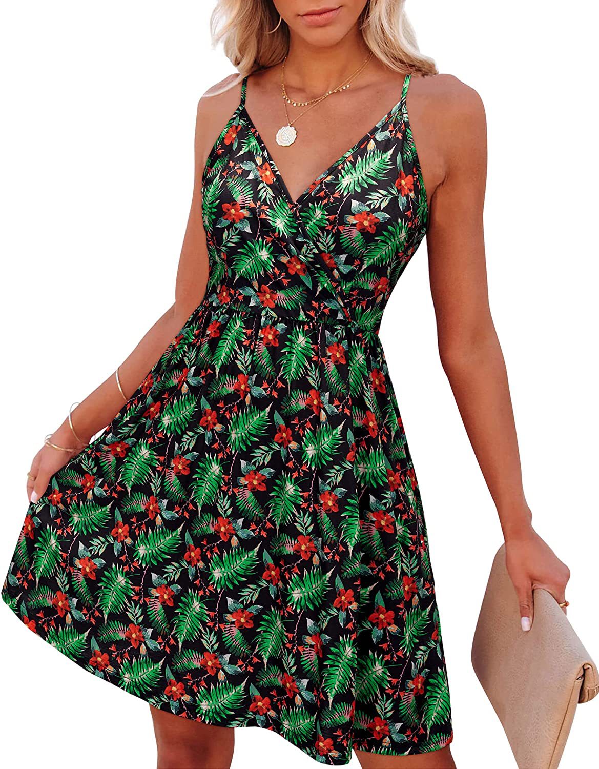 Damen Wickelkleid Zartes Jersey Verstellbare Träger Norvielle