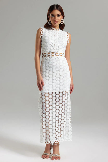 Damen Maxikleid Spitze Transparent Norvielle