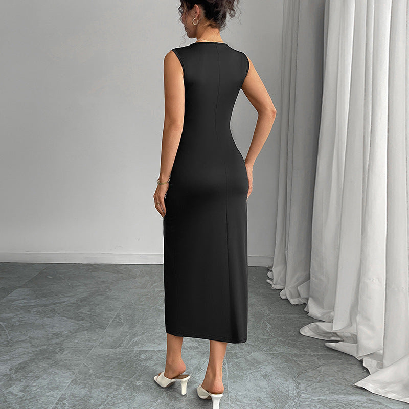 Damen Maxikleid mit Schleifendetails und seitlichem Schlitz Norvielle
