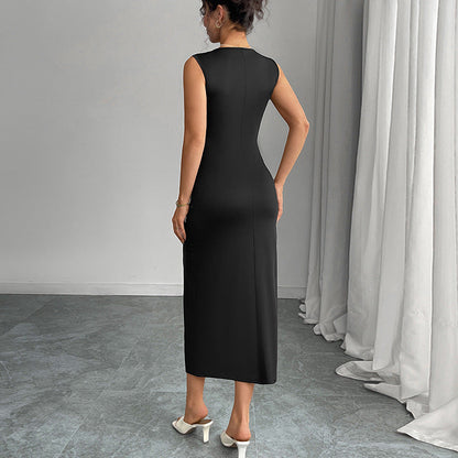 Damen Maxikleid mit Schleifendetails und seitlichem Schlitz Norvielle