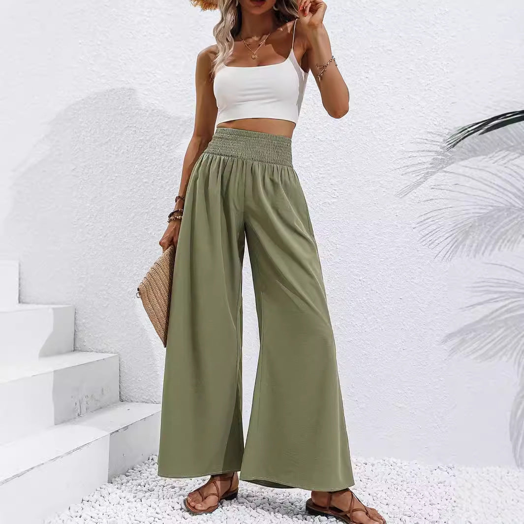 Damen Palazzo-Hose Elastischer Bund Lässiger Schnitt Norvielle