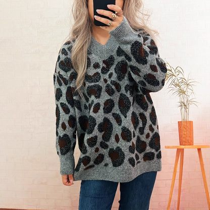 Damen Strickpullover Animalmuster Norvielle