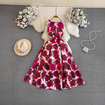 Damen Maxikleid mit Blumenapplikationen Tailliert Norvielle