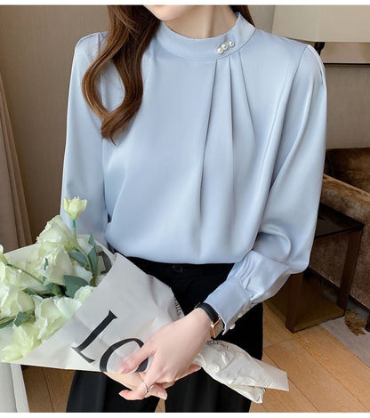 Damen Bluse Rüschendetails Schicker Kragen Norvielle