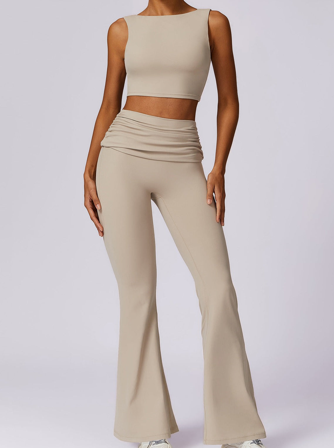 Elvira Damen High-Waist Leggings Geraffter Bund