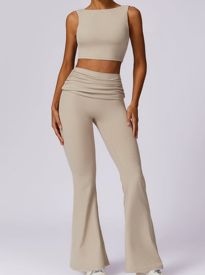 Elvira Damen High-Waist Leggings Geraffter Bund