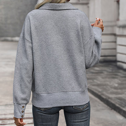Damen Pullover Strukturiert V-Ausschnitt Beige